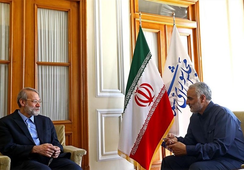 گزارش تصویری از دیدار سرلشکر سلیمانی و تعدادی از فرماندهان سپاه با رئیس مجلس