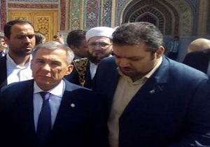 تشرف رئیس جمهور جمهوری تاتارستان به حرم مطهر رضوی