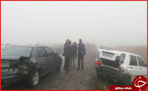 تصادف بیش از ۵۰ خودرو در محورهای خراسان رضوی/ مرگ یک کودک در تصادف زنجیره&zwnj;ای اتوبان مشهد + تصاویر