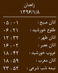 اوقات شرعی 8 فروردین ماه