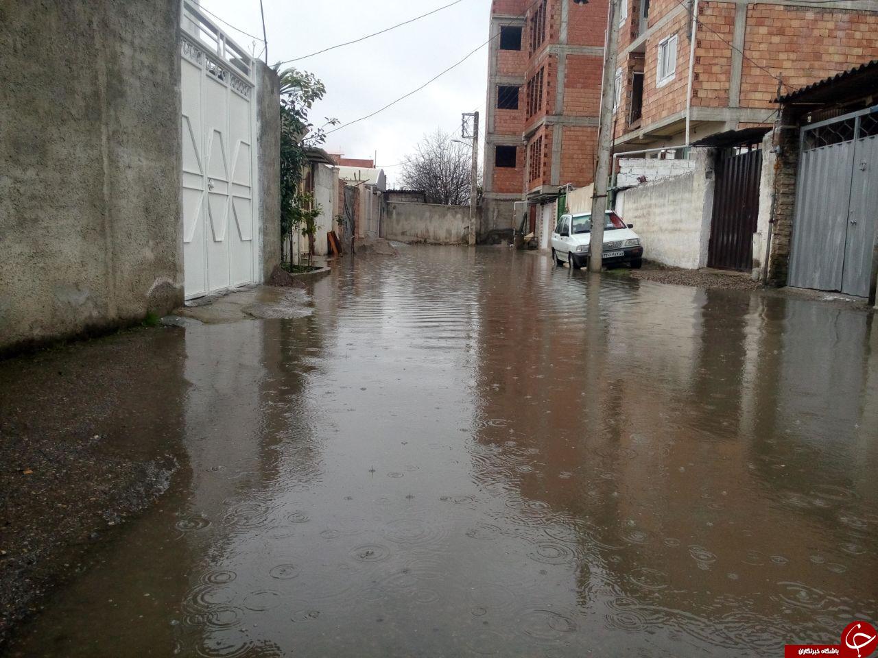 آبگرفتگی گسترده معابر قائمشهر + تصاویر