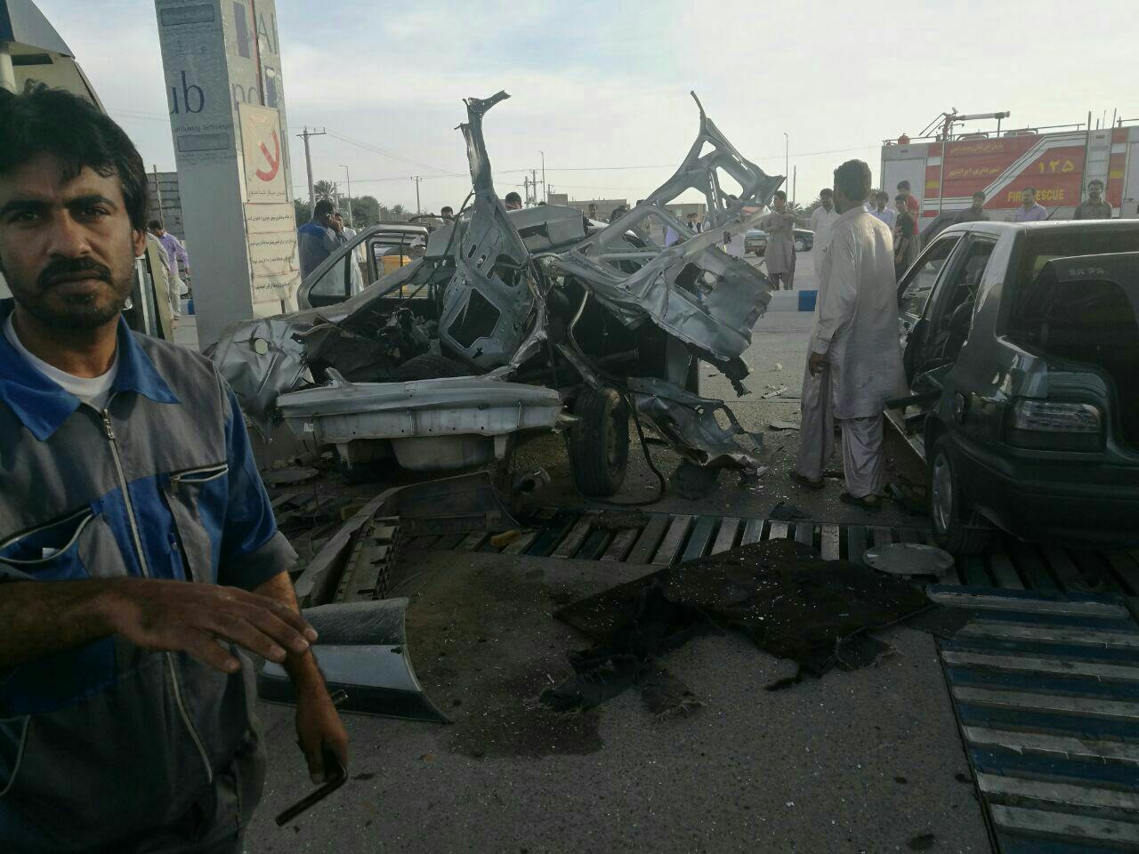 مصدومیت در پی ترکیدن کپسول سی ان جی خودرو + تصاویر