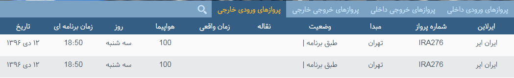 پرواز&zwnj;های سه شنبه ۱۲ دی ماه از فرودگاه بین المللی ارومیه