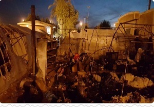 جوان سرپل ذهابی بر اثر اتش سوزی در چادر جان سپرد