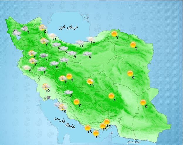 بارش باران در برخی مناطق کشور/آسمان تهران بارانی می شود+ جدول
