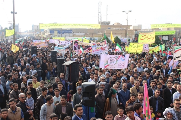 بانگ اعتراض به فتنه گران و آشوبگران در شادگان طنین انداز شد