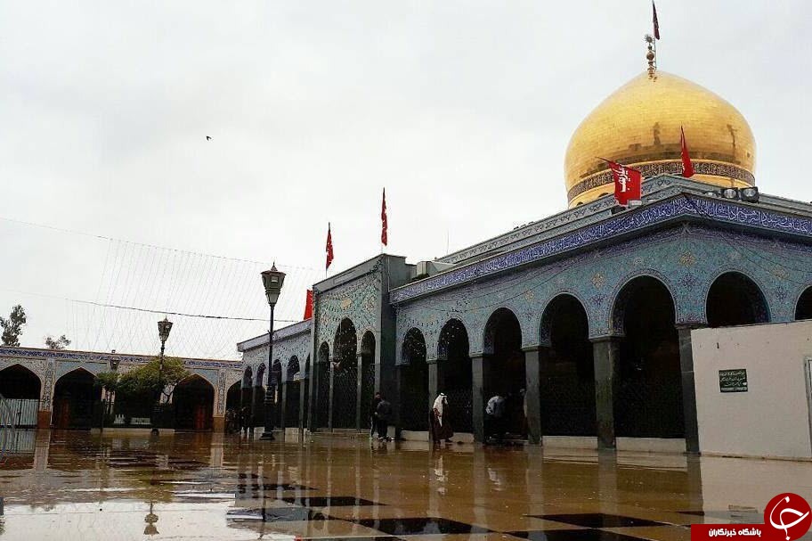 حرم مطهر &lrm;حضرت &lrm;زینب (س) پس&lrm;از بارش &lrm;باران