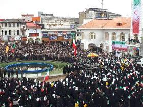 فریاد مرگ بر آمریکا در راهپیمایی امروز گیلان