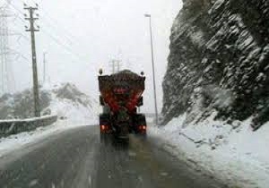 آغاز بارش برف در گردنه آوج