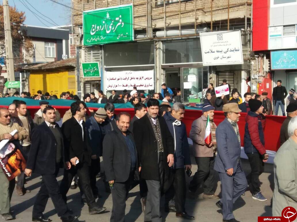 راهپیمایی مردم شهرستان های مختلف آذربایجان غربی دراعتراض به  اغتشاشات اخیر در کشور