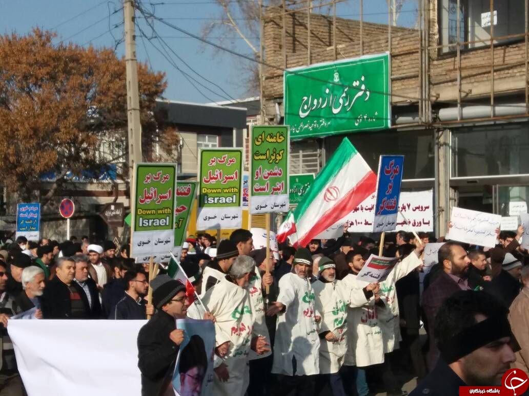 راهپیمایی مردم شهرستان های مختلف آذربایجان غربی دراعتراض به  اغتشاشات اخیر در کشور