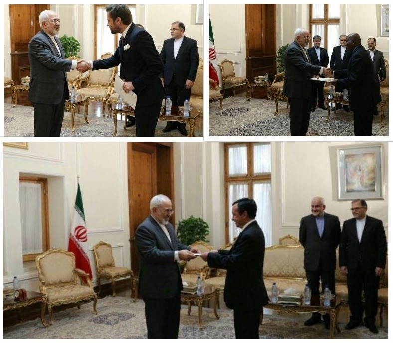 تسلیم رونوشت استوارنامه&zwnj;های سفرای جدید ۳ کشور به ظریف