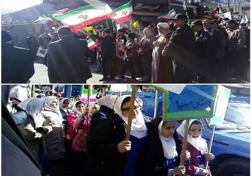 راهپیمایی مردم پل سفید در محکومیت ناآرامی های اخیر