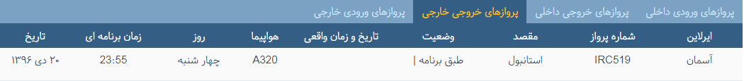 پرواز&zwnj;های چهارشنبه ۲۰ دی ماه از فرودگاه بین المللی ارومیه