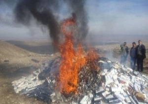 امحاء 2 میلیون نخ سیگار خارجی قاچاق در اردبیل