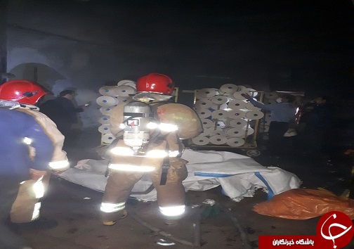 آتش سوزی در شرکت تولیدی نخ البرز