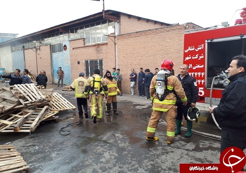 آتش سوزی در شرکت تولیدی نخ البرز