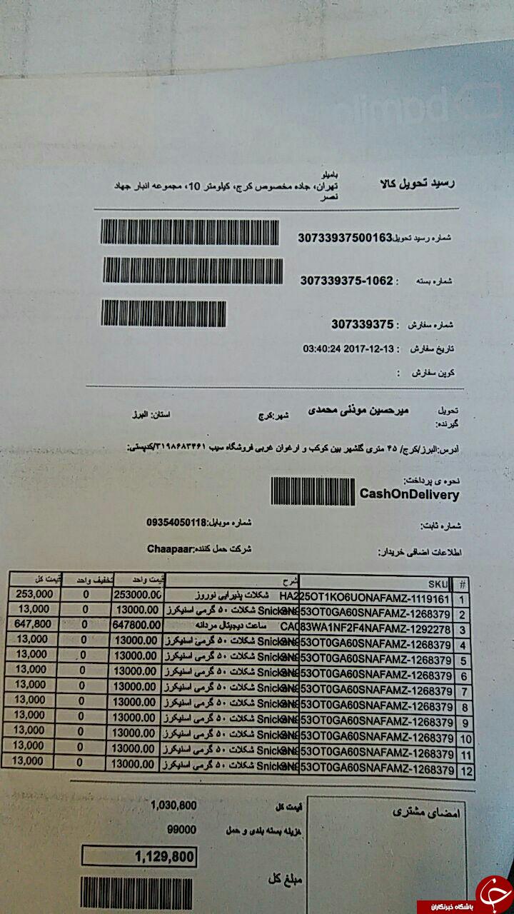 فروش محصولات تاریخ گذشته توسط یک فروشگاه اینترنتی+ اسناد فروش محصولات تاریخ گذشته توسط یک فروشگاه اینترنتی+ اسناد