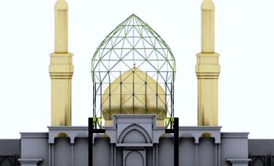 گنبد بارگاه ملکوتی امام حسین (ع) بعد از ساخت به کربلا انتقال داده می شود