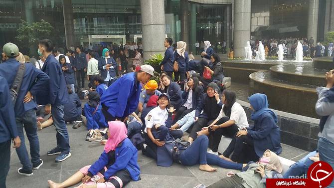 ۷۰ مجروح در حادثه فروریختن ساختمان بورس اندونزی+ تصاویر//////////////////