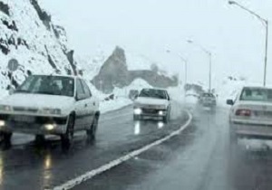 آغاز بارش برف در گردنه‌های استان قزوین