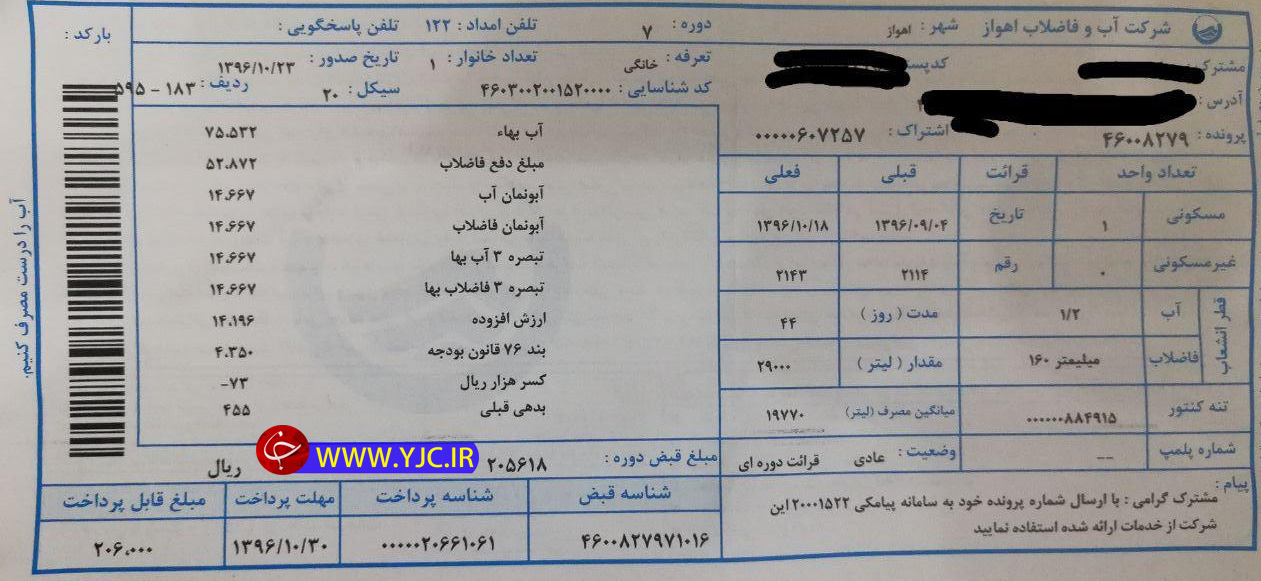 قبض آب یا منوی رستوران! + عکس