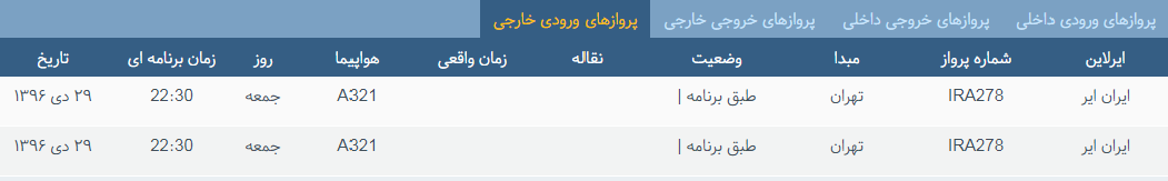 پرواز&zwnj;های جمعه ۲۹ دی ماه از فرودگاه بین المللی ارومیه