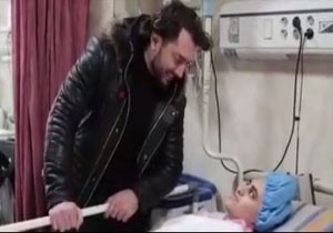 عیادت بهرام رادان از دختر زلزله&zwnj;زده کرمانشاهی +فیلم