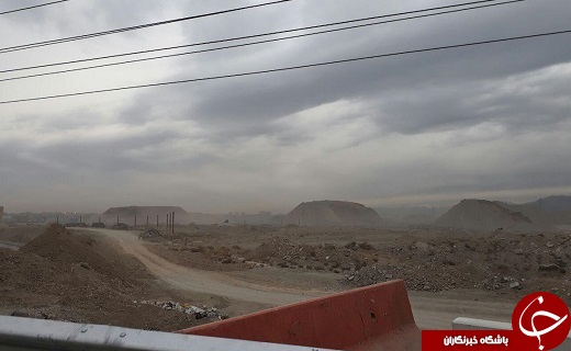 گرد و غبار ناشی از معادن شن و ماسه در شهریار + تصاویر