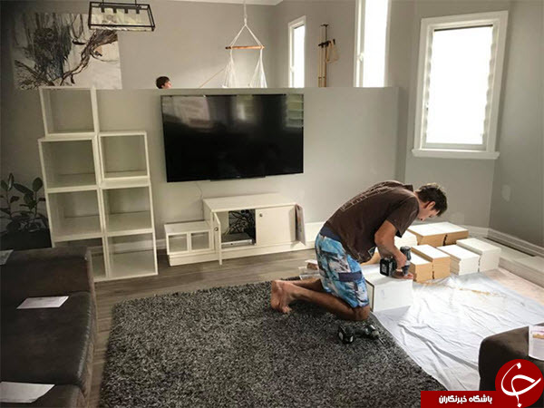 خلاقیت یک زوج در ساخت یک کتابخانه شیک