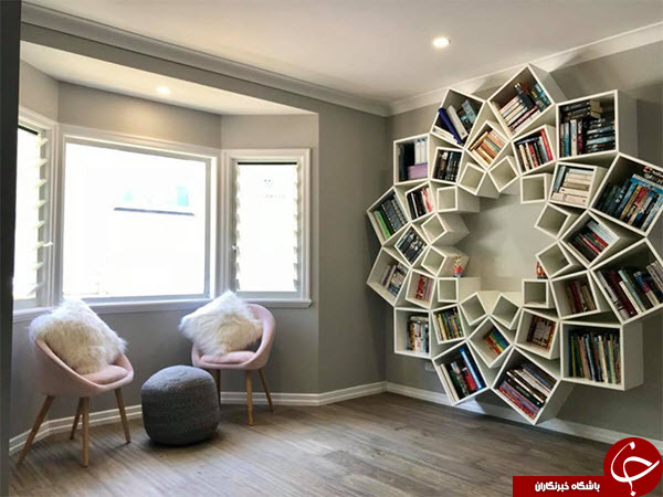خلاقیت یک زوج در ساخت یک کتابخانه شیک