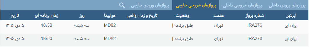 پرواز&zwnj;های شنبه ۲۵ آذر ماه ازفرودگاه بین المللی ارومیه