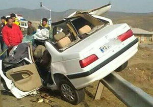 جان باختن راننده پژو درحادثه تصادف