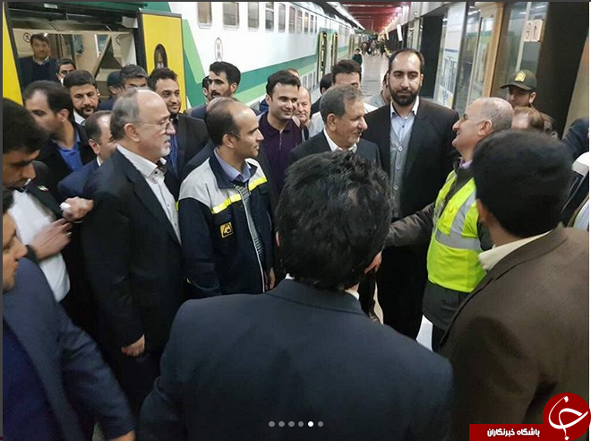 بازگشت جهانگیری از سفر البرز به تهران با مترو +عکس