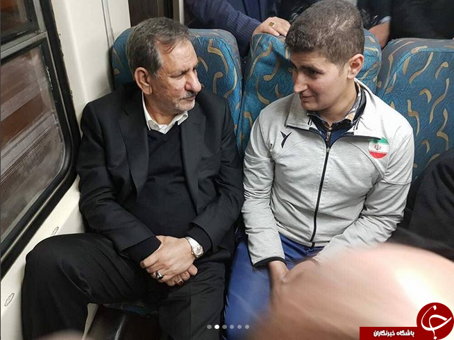بازگشت جهانگیری از سفر البرز به تهران با مترو +عکس