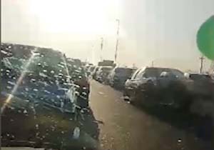 انتظار طولانی راننده‌ها در ترافیک سنگین خیابان خاوران + فیلم