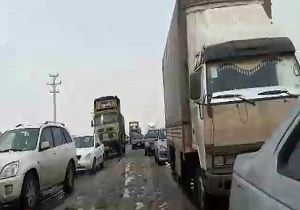 وضعیت نامناسب جاده شهریار - رباط کریم + فیلم