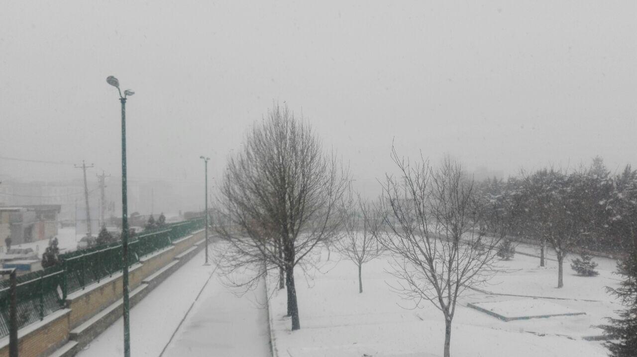 آغاز بارش برف سنگین در همدان