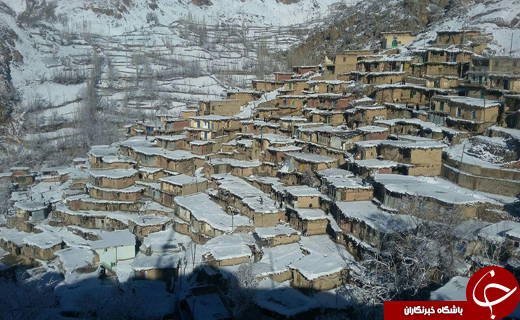 تصویری زمستانی از روستای پلکانی زاگرس
