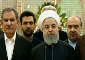 سخنان روحانی در مراسم تجدید میثاق اعضای هییت دولت با آرمان&zwnj;های امام راحل (ره) + فیلم