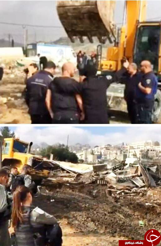 سلفی صهیونیست&zwnj;ها با خرابه&zwnj;های یک خانه فلسطینی