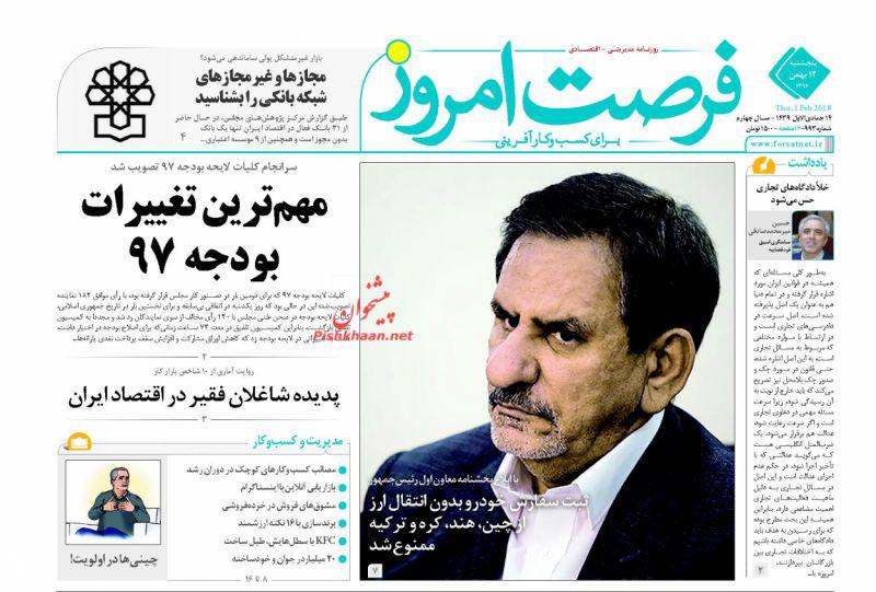 صفحه نخست روزنامه های اقتصادی 12 بهمن ماه