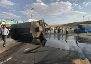 دو کشته و زخمی براثر واژگونی تانکر در مسیر سروآباد – سنندج