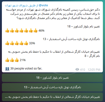 واکنش حبیب زاده به نظر سنجی حق شناس برای تغییر نام خیابان کارگر