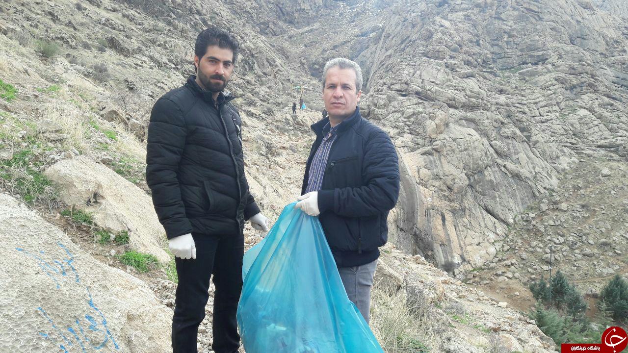 پاکسازی مسیر گردشگری  پارک کوهستان و طاق بستان +تصاویر