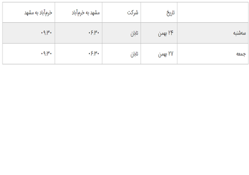 برنامه پرواز&zwnj;های فرودگاه خرم&zwnj;آباد تا جمعه ۲۷ بهمن ماه ۱۳۹۶