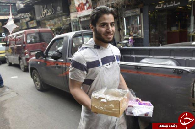 توزیع شیرینی در خیابان&zwnj;های دمشق پس از ساقط کردن جنگنده اف-۱۶ رژیم صهیونیستی+ تصاویر