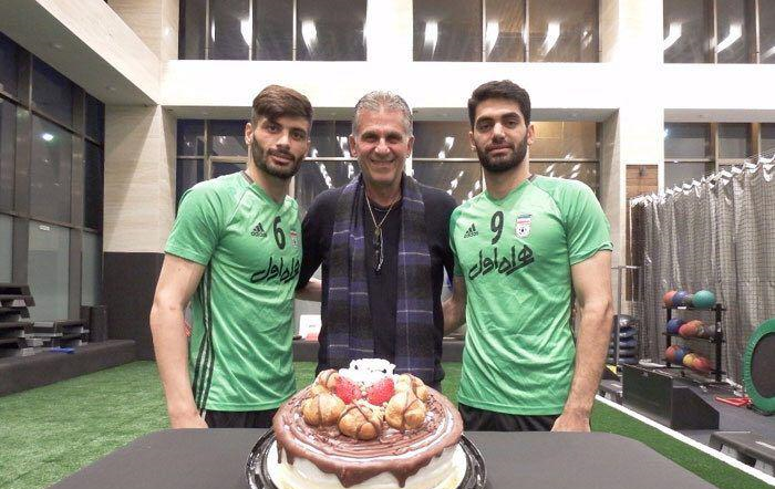 جشن تولد ۲ بازیکن در حضور کیروش جشن تولد ۲ بازیکن در حضور کیروش