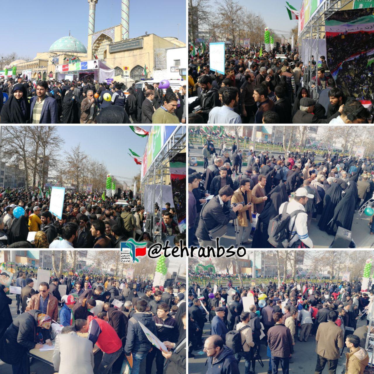 حضور پرشور دانش&zwnj;&lrm;آموزان و دانشجویان در راهپیمایی 22 بهمن + تصاویر