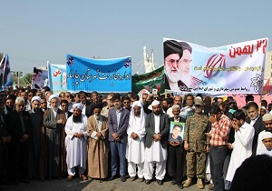 حضور با شکوه شیعه و سنی درراهپیمایی ۲۲ بهمن نمایش اتحاد مذاهب اسلامی است
